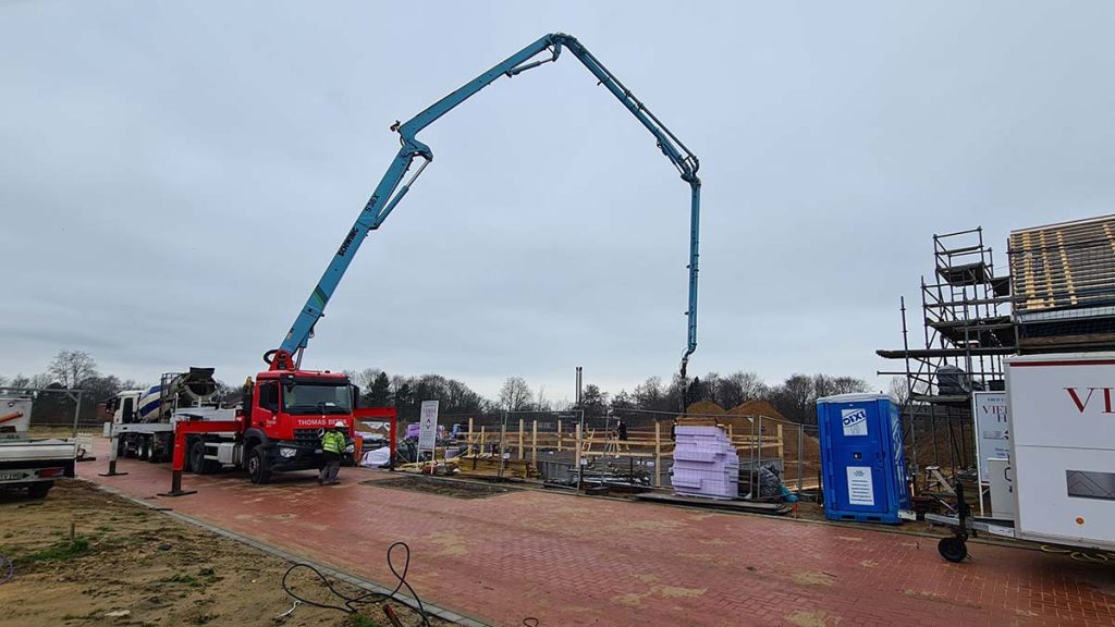 Die Betonpumpe im Einsatz