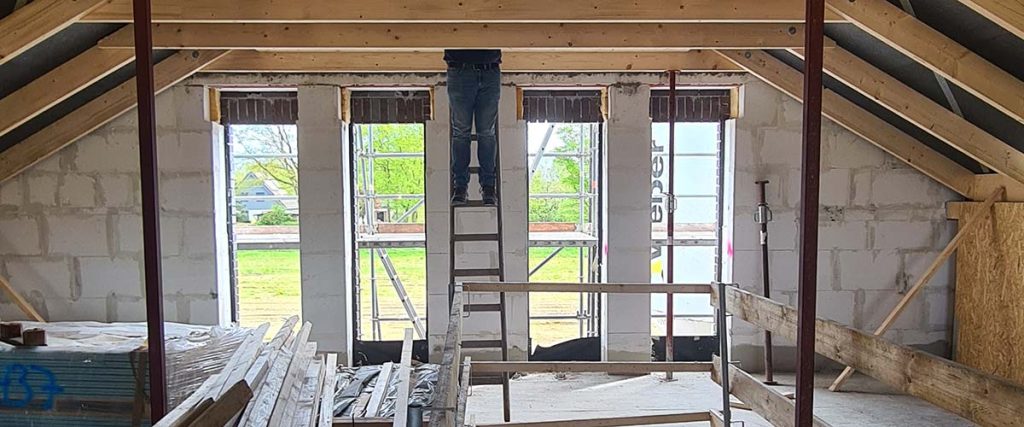 Der Bauherr bei der Arbeit