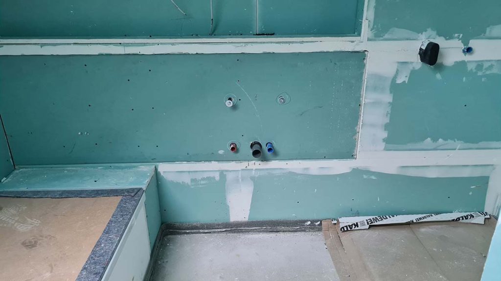 Waschbeckenposition ist korrigiert