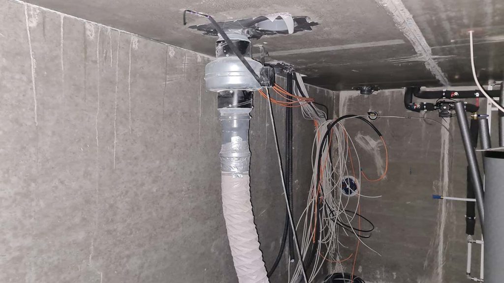 Baulüfter im Technikraum