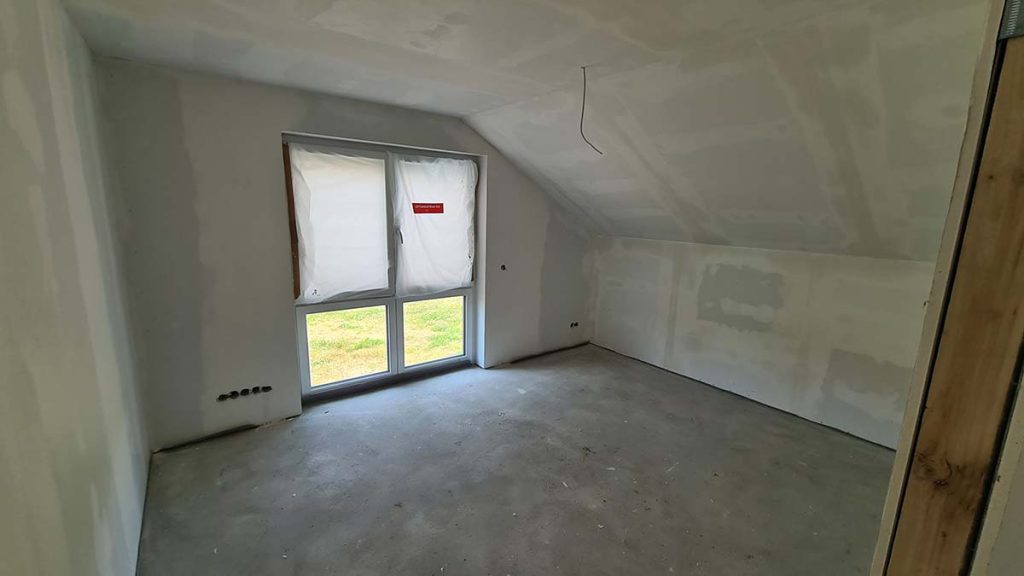 Gespachteltes Gästezimmer